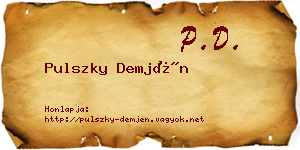 Pulszky Demjén névjegykártya